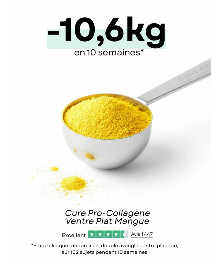 D-Lab Nutricosmetics ad. Angle: A clinical study figure as the headline