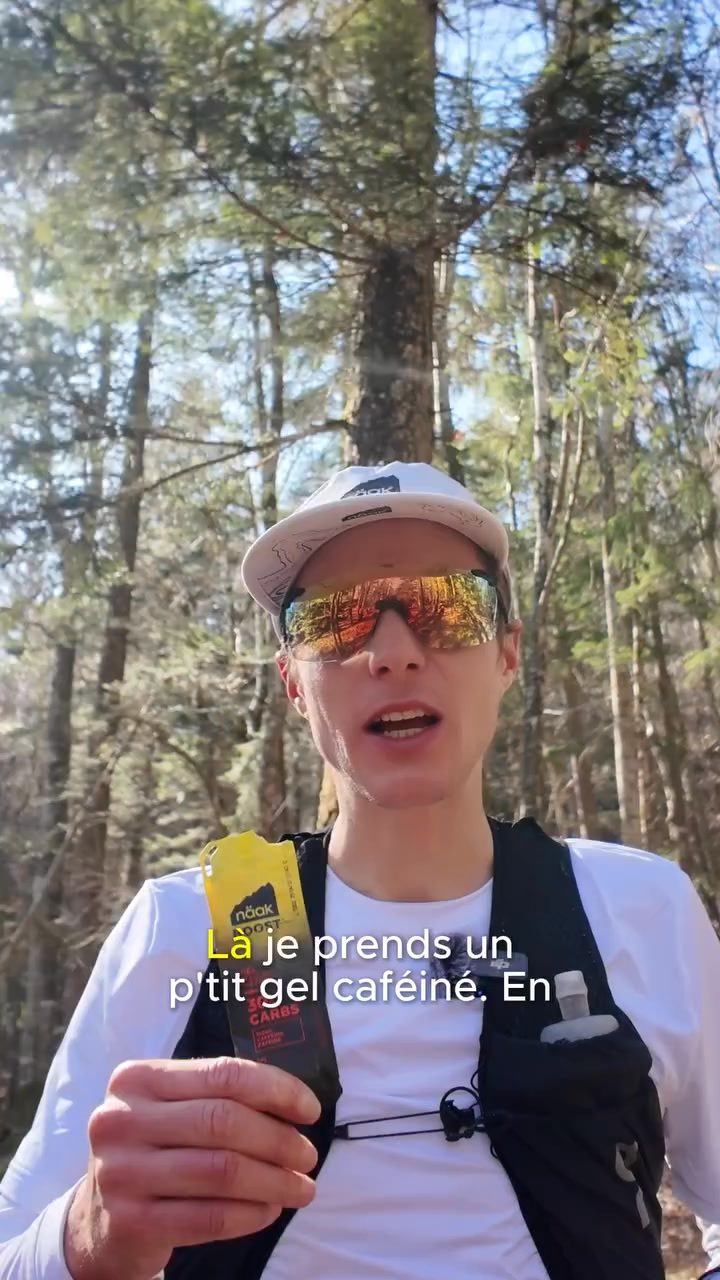 Näak ad. Angle: Trail runner: I take a caffeine gel in the hard moments