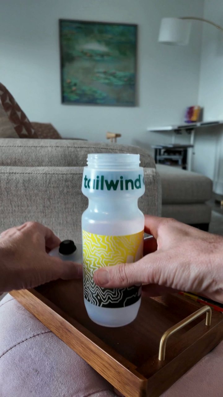 Tailwind Nutrition ad. Angle: "Easy on my gut and gives me the energy to go longer"