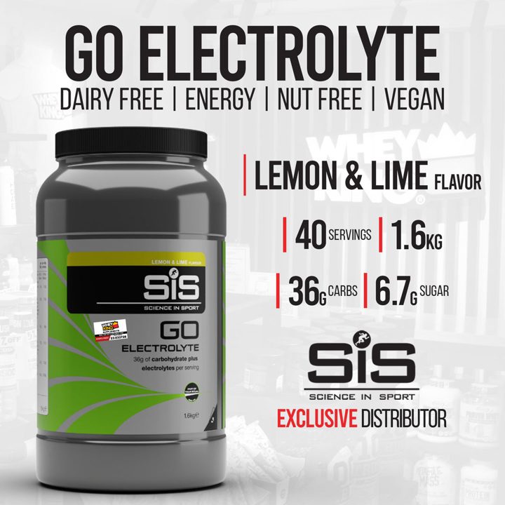 Whey King ad. Angle: Retailer DPA: SiS GO Electrolyte tub
