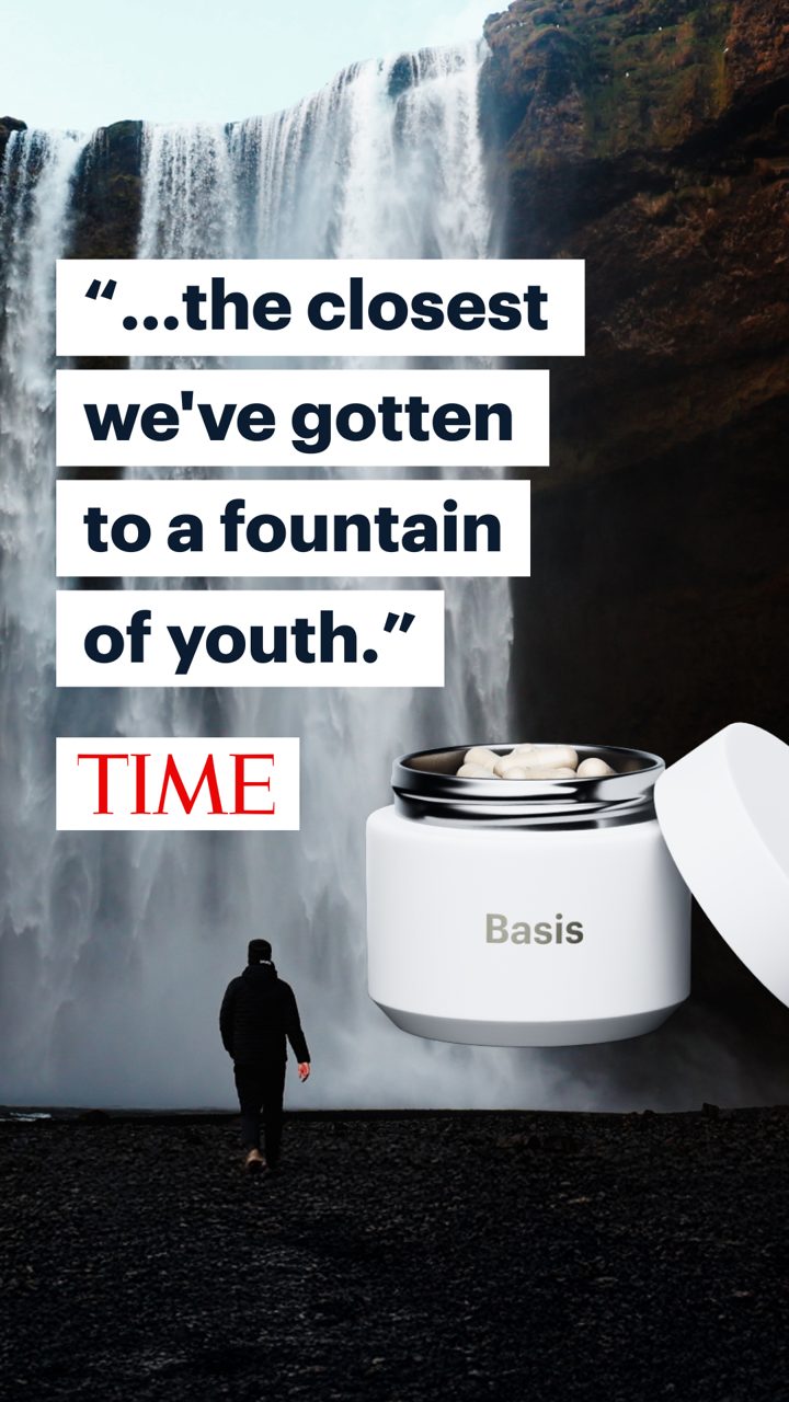Elysium Health ad. Angle: A major magazine called it the closest thing to a fountain of youth