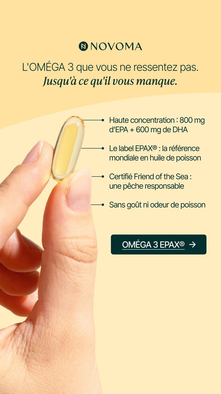 Novoma ad. Angle: You think your omega-3 is helping? We are not so sure