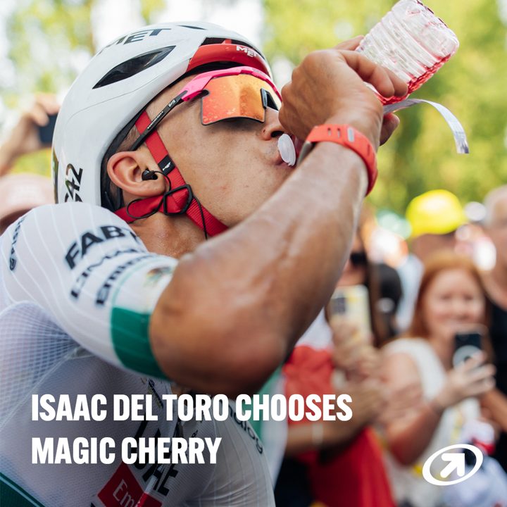 Enervit ad. Angle: The pro rider chooses it for recovery