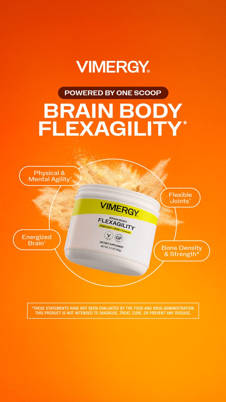 Vimergy ad. Angle: One scoop, one easy routine