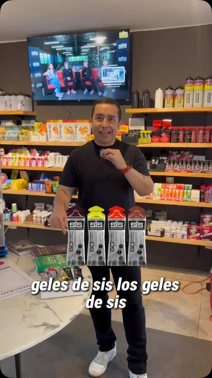 RunnerPower ad. Angle: Running store owner explains which SiS gel to take and when