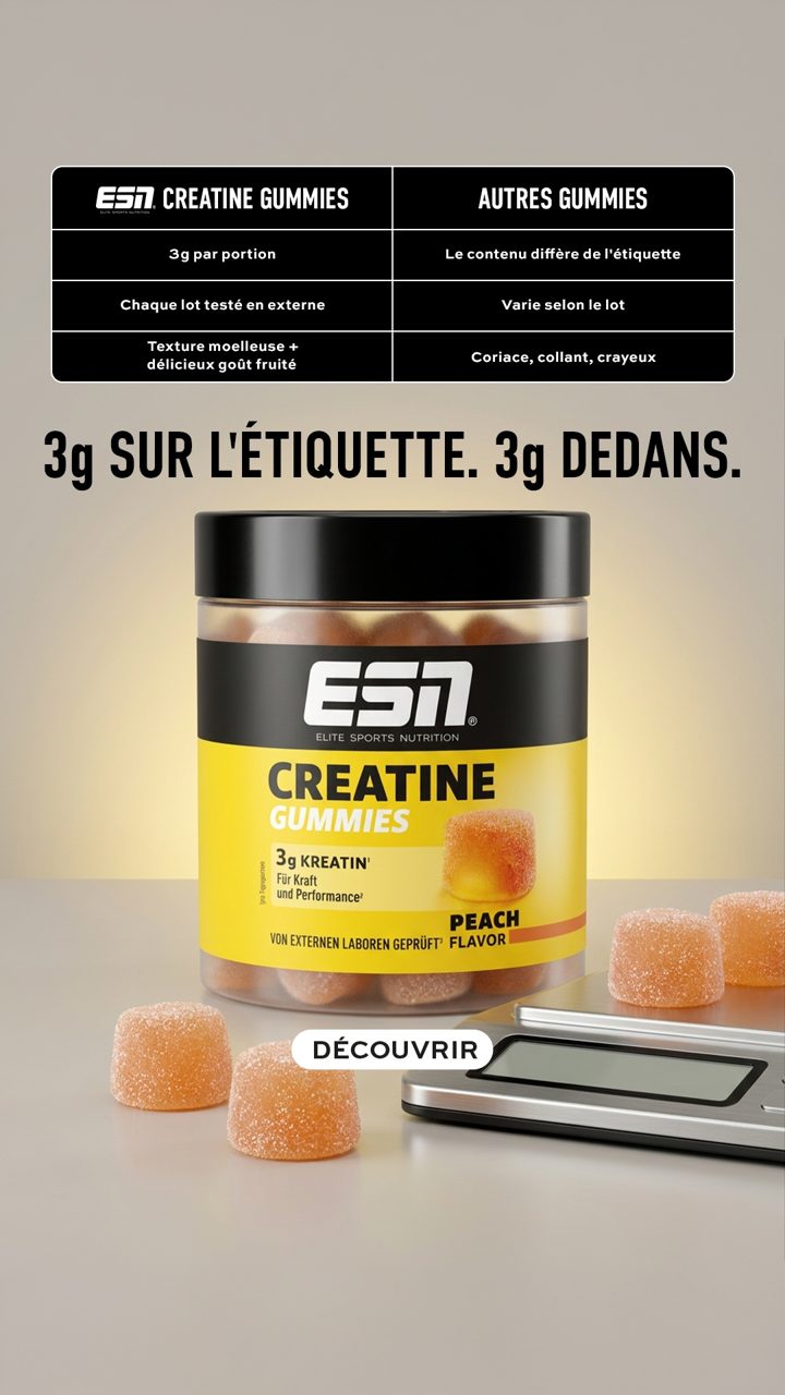 ESN ad. Angle: Creatine works over weeks, so pick the form you'll still take in week six