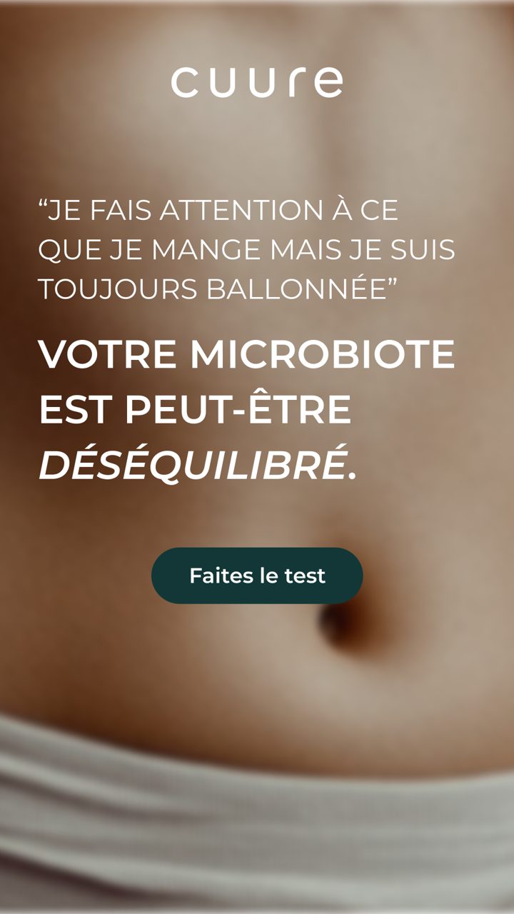 Cuure ad. Angle: Take a 5-minute test to spot signs of gut imbalance