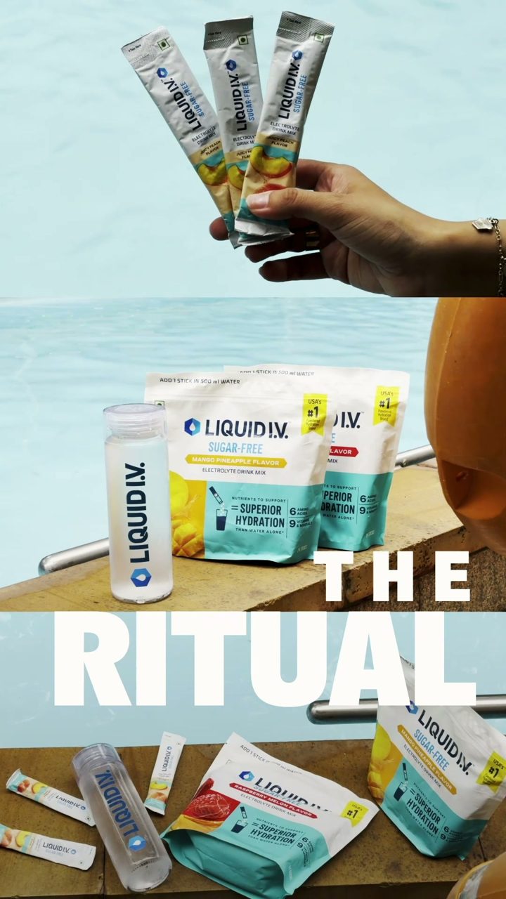 Liquid I.V. ad. Angle: The daily hydration ritual that travels with you