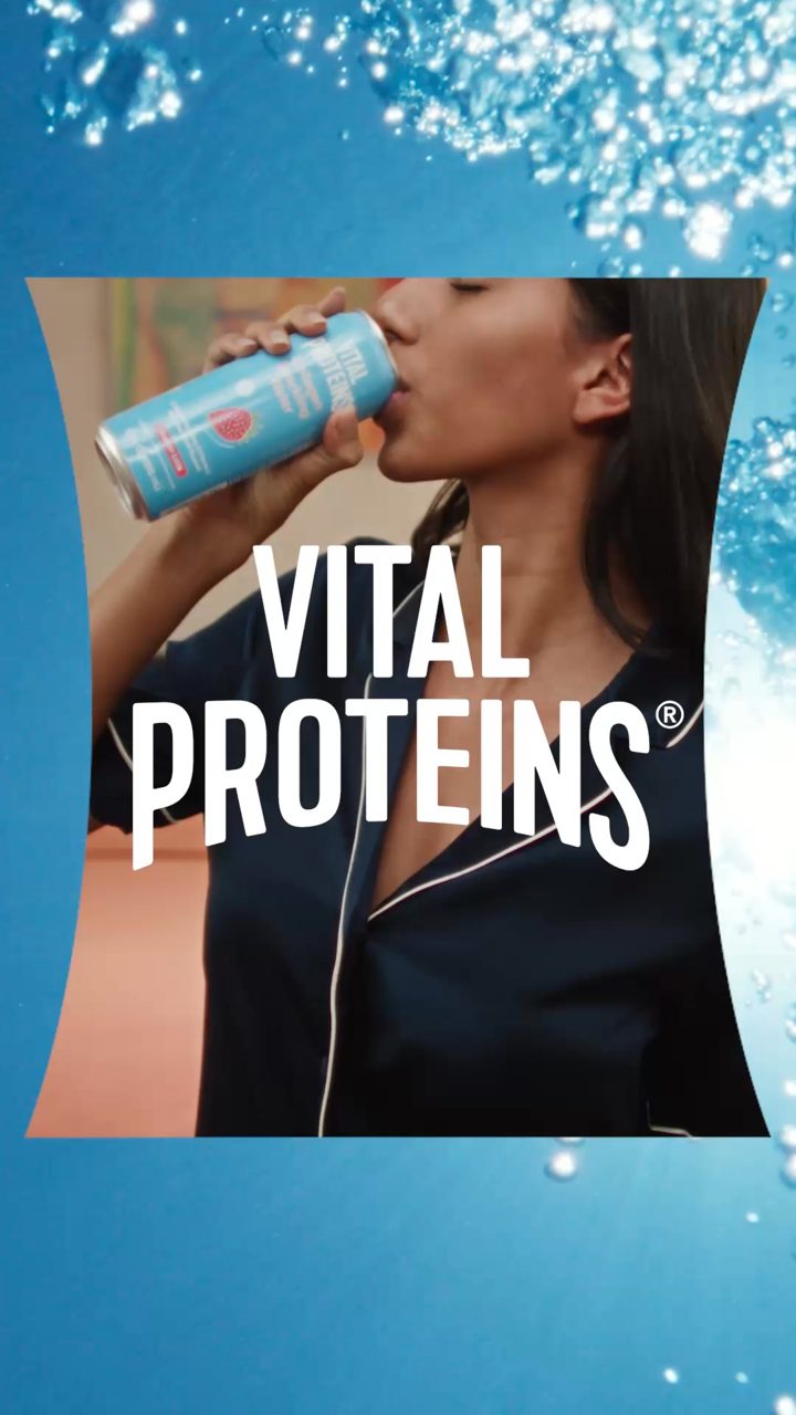 Vital Proteins ad. Angle: Stay vital: new collagen sparkling water