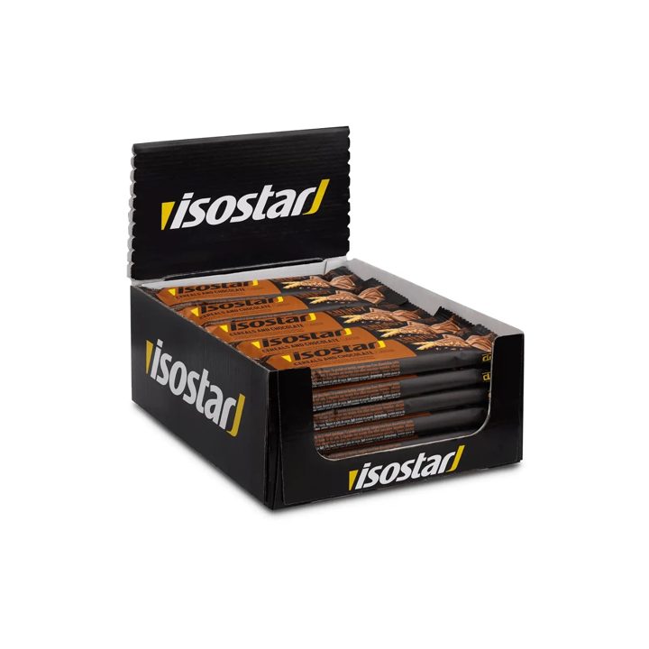 Isostar ad. Angle: Catalogue: energy bar box of 30