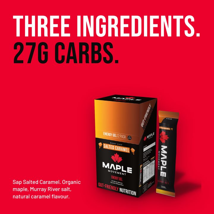 Maple Movement ad. Angle: Three ingredients, 27 g carbs: that is the whole label