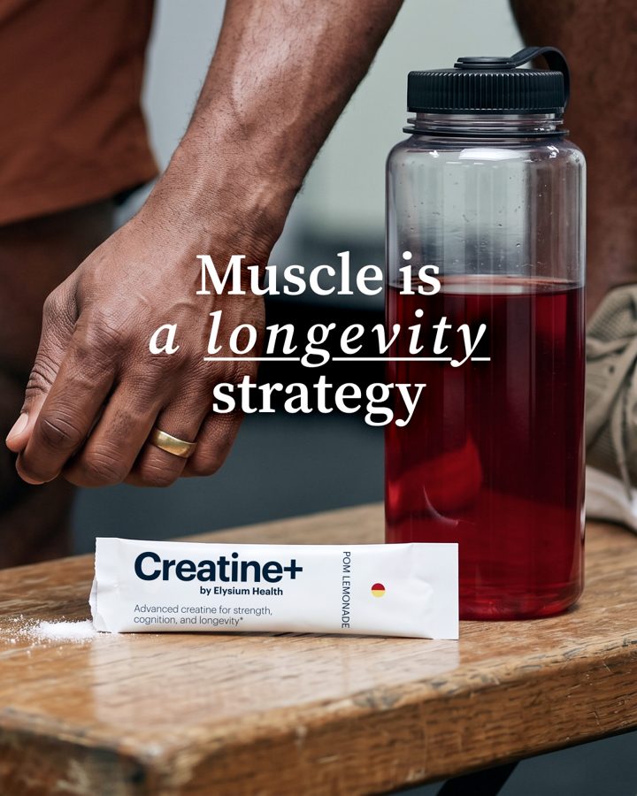 Elysium Health ad. Angle: Muscle is a longevity strategy