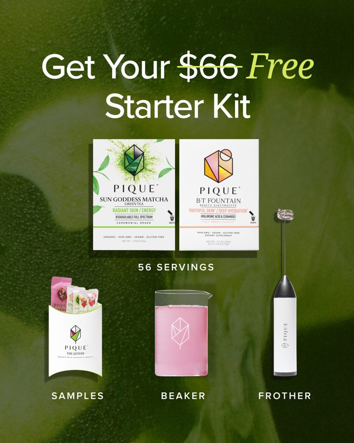 Pique ad. Angle: Ready to drink your skincare?