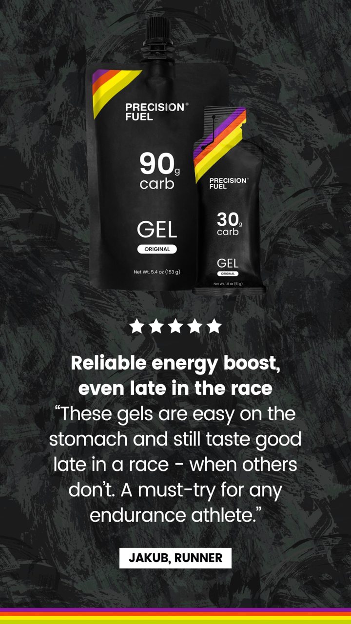 Precision Fuel & Hydration ad. Angle: 3,388 athletes rate this gel