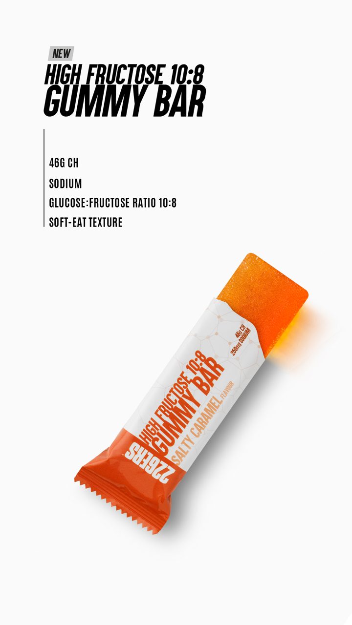 226ERS ad. Angle: A new fuel format: the gummy bar, ratio on the pack