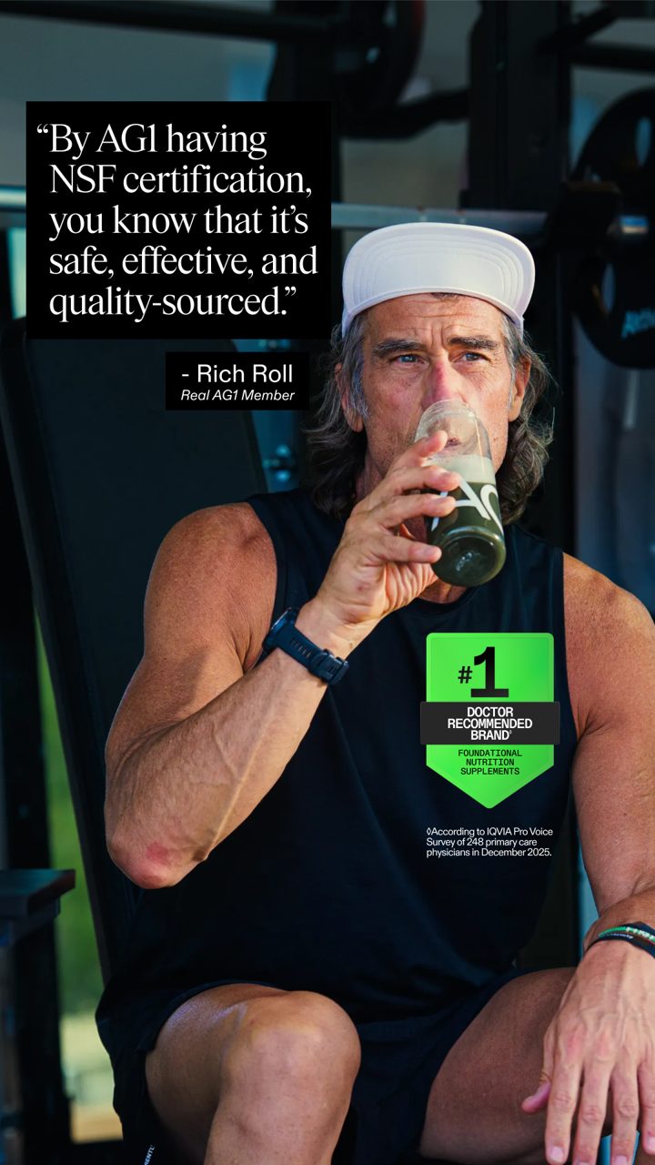 AG1 ad. Angle: Name the certification that makes it safe for athletes