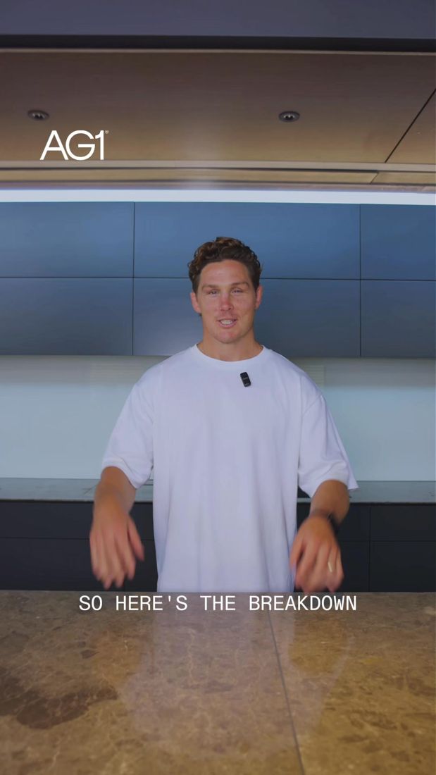 AG1 ad. Angle: Everything in one scoop, explained like a lesson