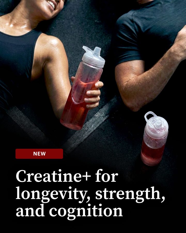 Elysium Health ad. Angle: Your routine just got stronger: the new longevity creatine