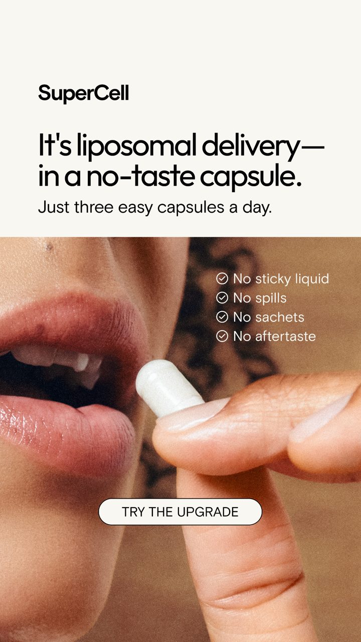Moon Juice ad. Angle: New: liposomal delivery in a no-taste capsule
