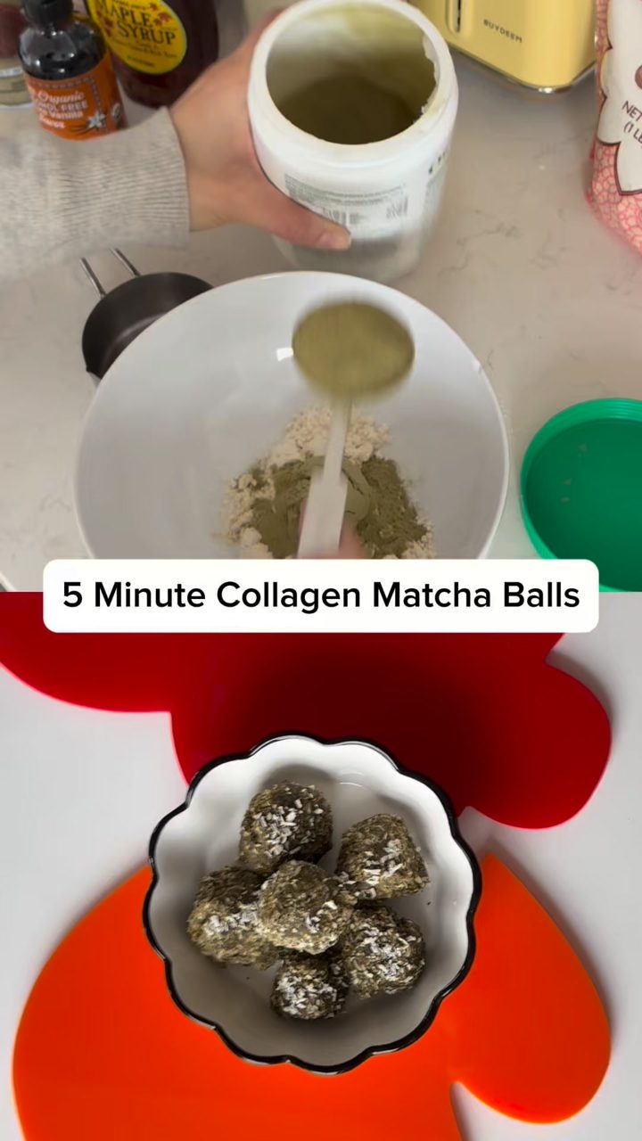 Organika ad. Angle: A 5-minute matcha collagen snack recipe