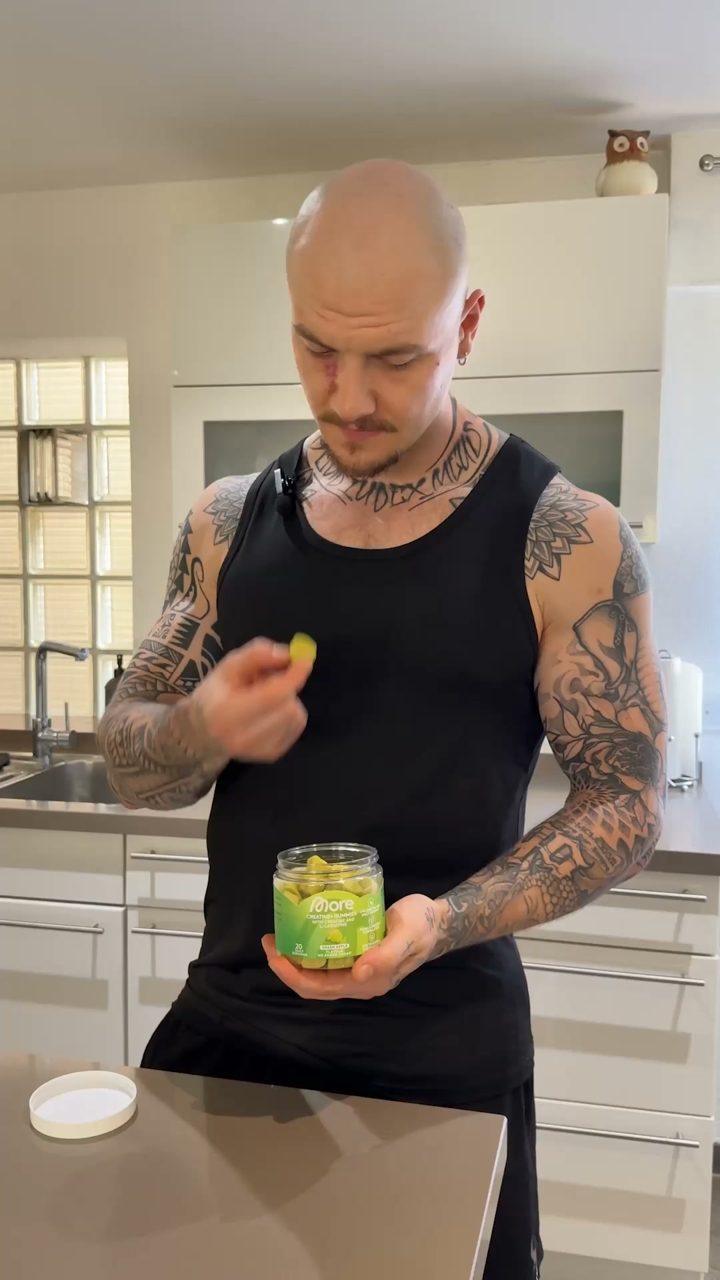 More Nutrition ad. Angle: Creatine only works daily, and daily fails at the shaker