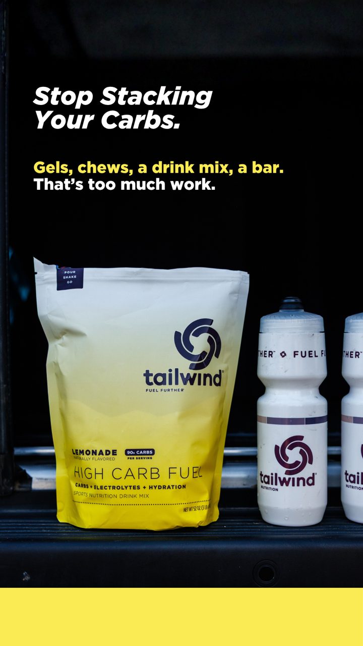 Tailwind Nutrition ad. Angle: Stop stacking your carbs