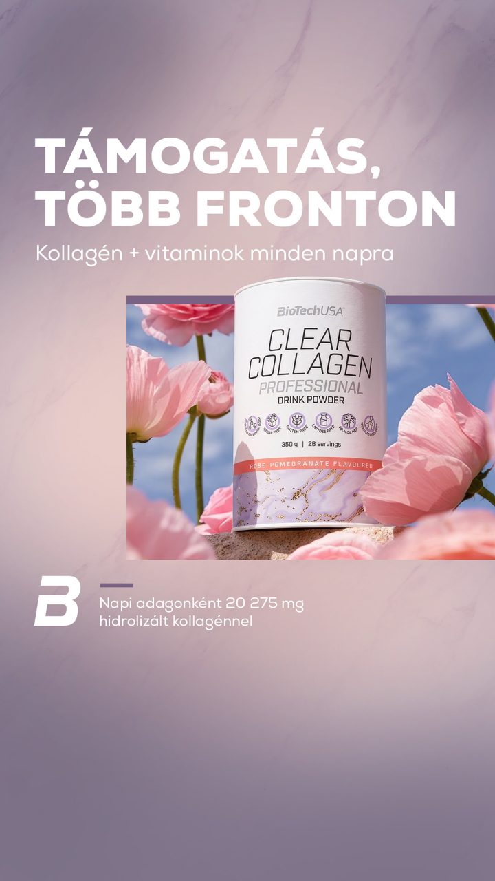 BioTechUSA ad. Angle: Several collagen types in one daily dose