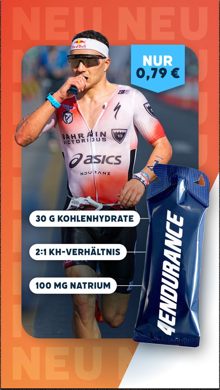 4Endurance ad. Angle: "We didn't want just another gel": 2:1 gel for €0.79 (DE)