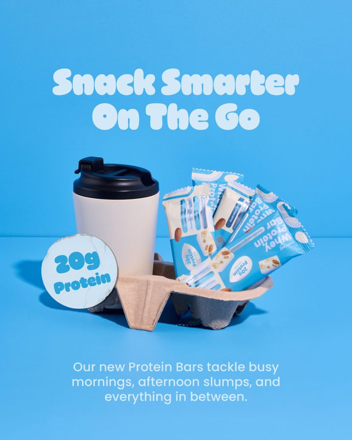 Happy Way ad. Angle: Brand-new protein bars for busy mornings and afternoon slumps