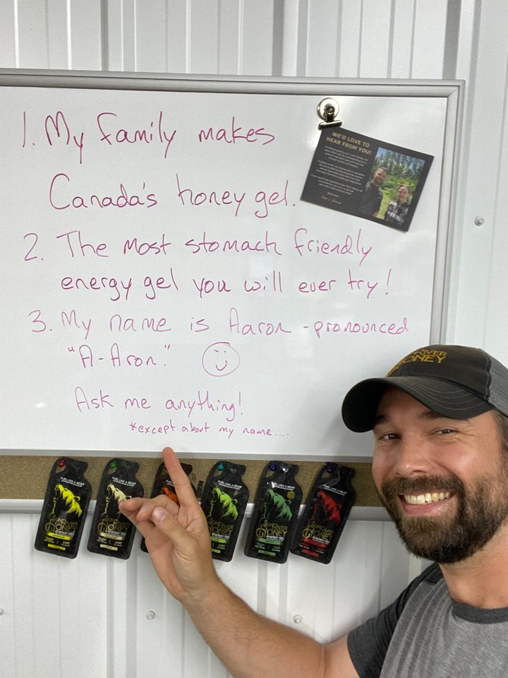 Sun River Honey ad. Angle: AMA about our gels, just don't ask how to pronounce my name