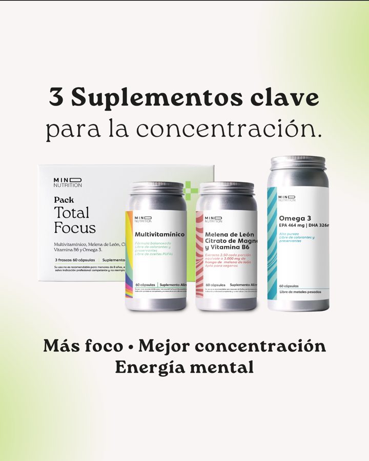 Mind Nutrition ad. Angle: Three key supplements for focus at work and study