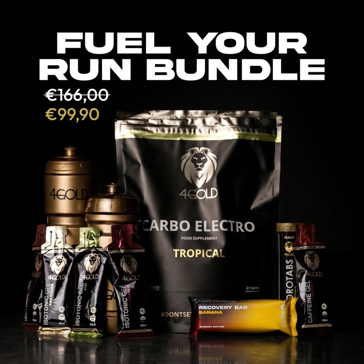 4Gold ad. Angle: Fuel Your Run bundle with a complete fuelling plan: €166 → €99.90
