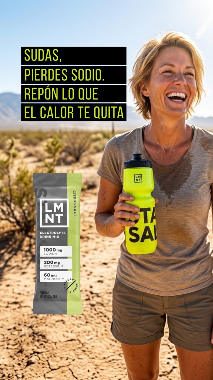 LMNT ad. Angle: You sweat, you lose sodium; replace what the heat takes