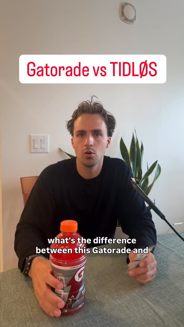 Tidlos ad. Angle: Big sports-drink brand vs us: a founder's side-by-side