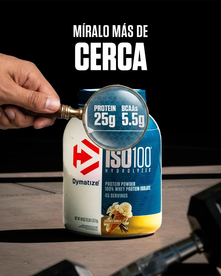 Dymatize ad. Angle: 25 g protein, 120 calories, under 1 g sugar