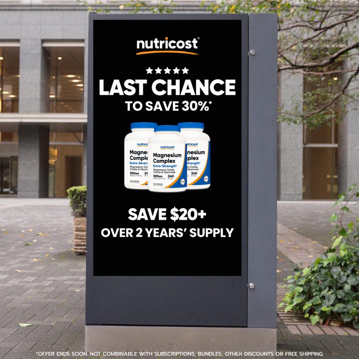 Nutricost ad. Angle: Last chance to save 30%