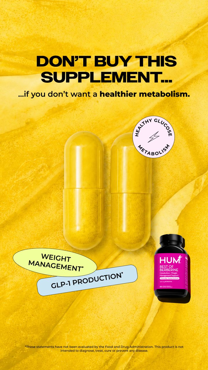 Hum Nutrition ad. Angle: Metabolism, simplified: berberine and its GLP-1-like effects