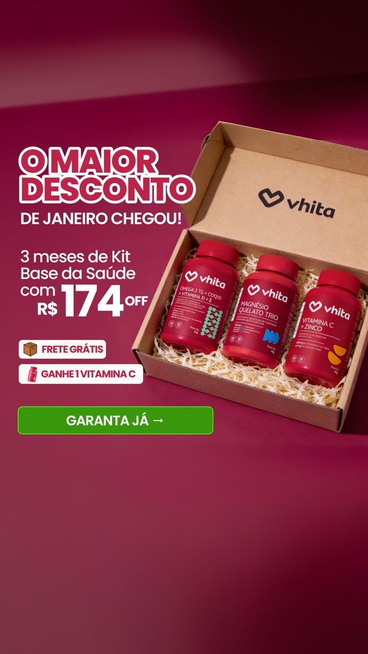 Vhita ad. Angle: New formula: more health, fewer capsules