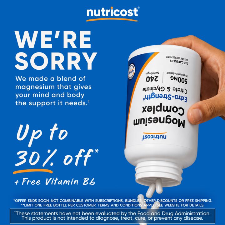 Nutricost ad. Angle: "We're sorry": the apology that is really an offer