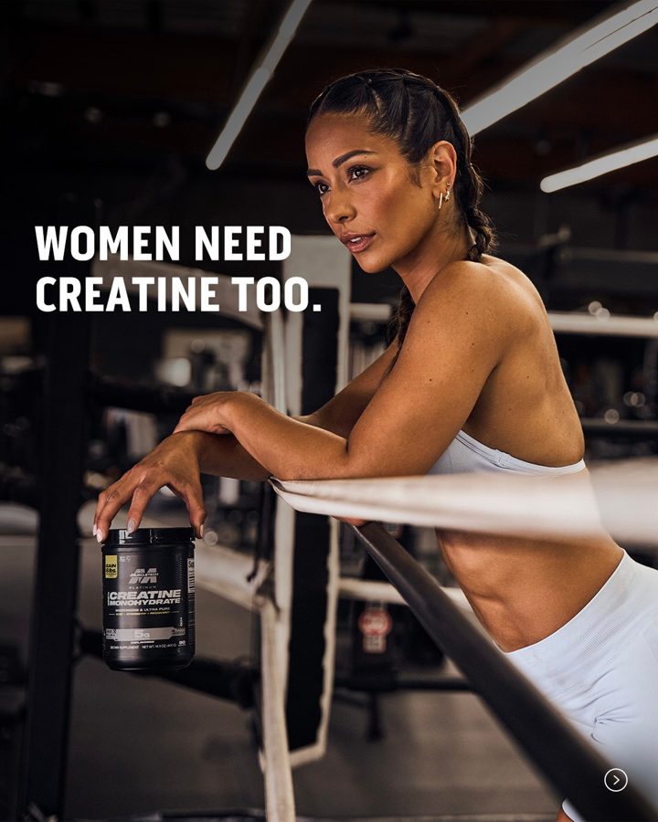 Muscletech ad. Angle: Women need creatine too