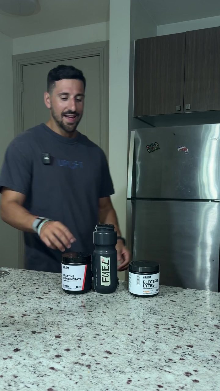 Bare Performance Nutrition ad. Angle: A cop and endurance athlete never skips creatine