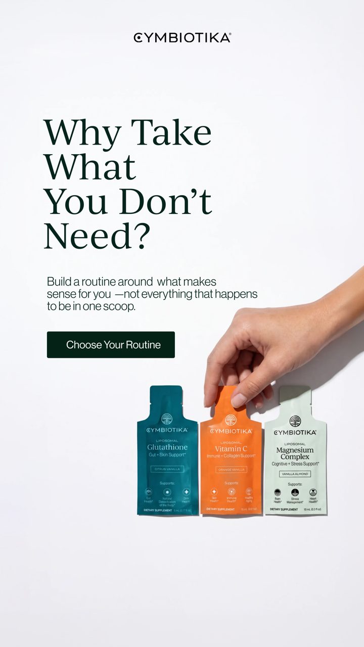 Cymbiotika ad. Angle: One giant scoop for everyone fits no one