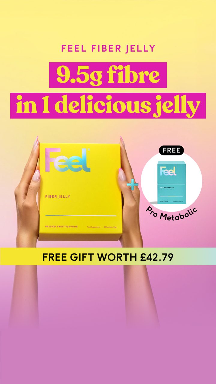Feel ad. Angle: 96% of us don't eat enough fibre; one jelly gives 9.5 g