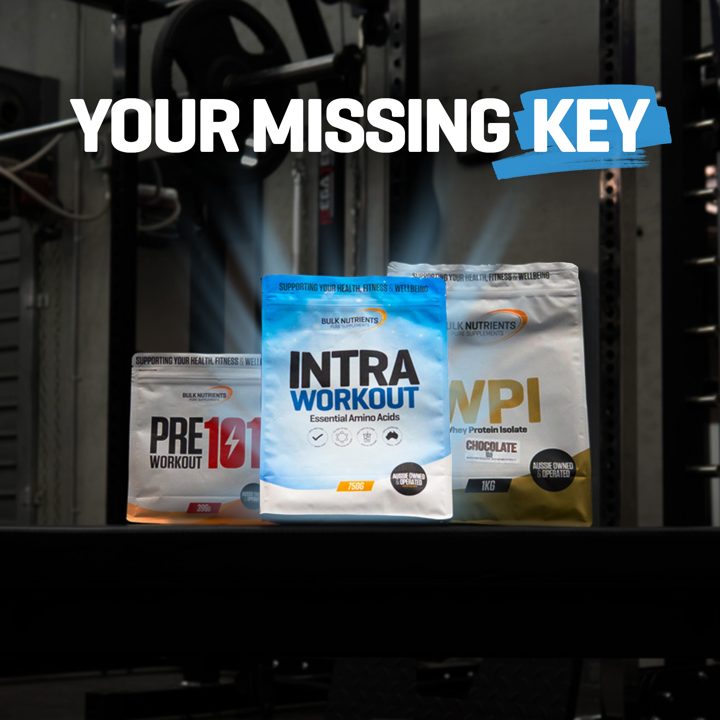 Bulk Nutrients ad. Angle: Your missing key between pre and post
