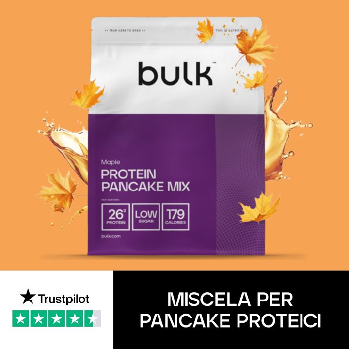 Bulk ad. Angle: Protein pancakes, maple syrup flavour