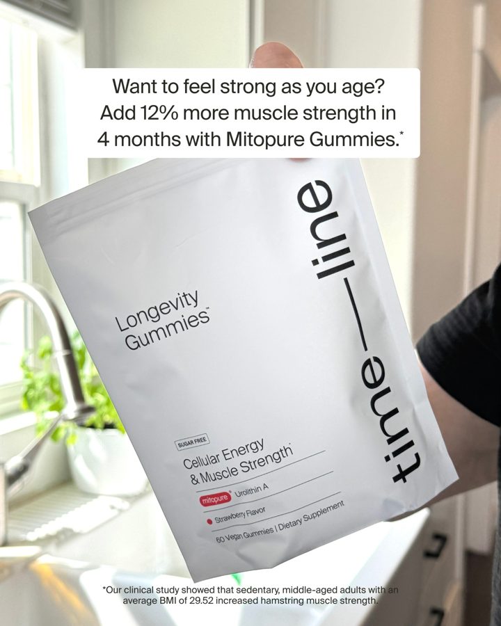 Timeline ad. Angle: Want to feel strong as you age? Twelve percent more muscle strength