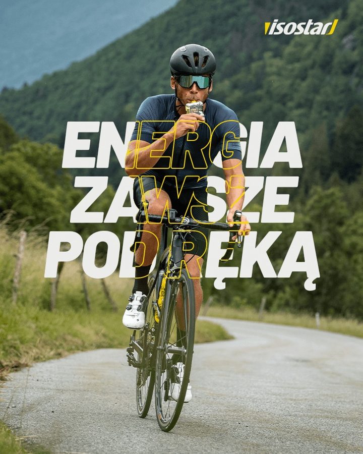 Isostar ad. Angle: Climbing, heavy breathing, shaking legs: that is when energy is key