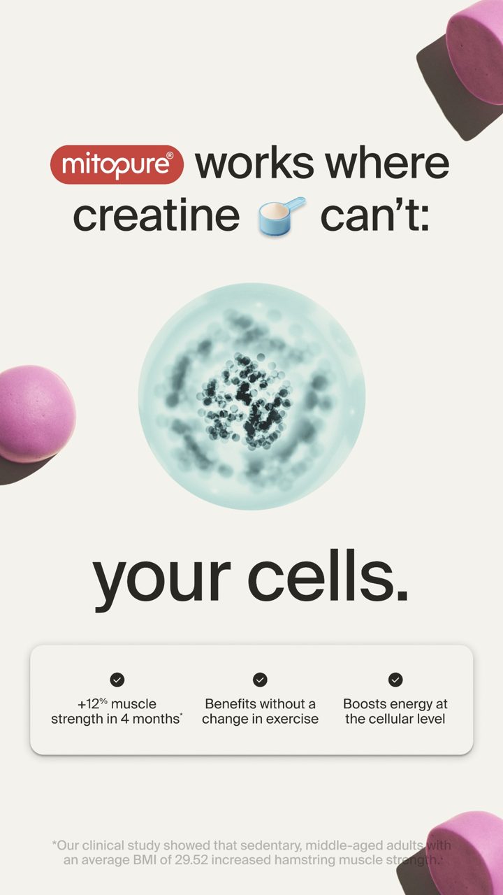 Timeline ad. Angle: It works where creatine can't: your cells