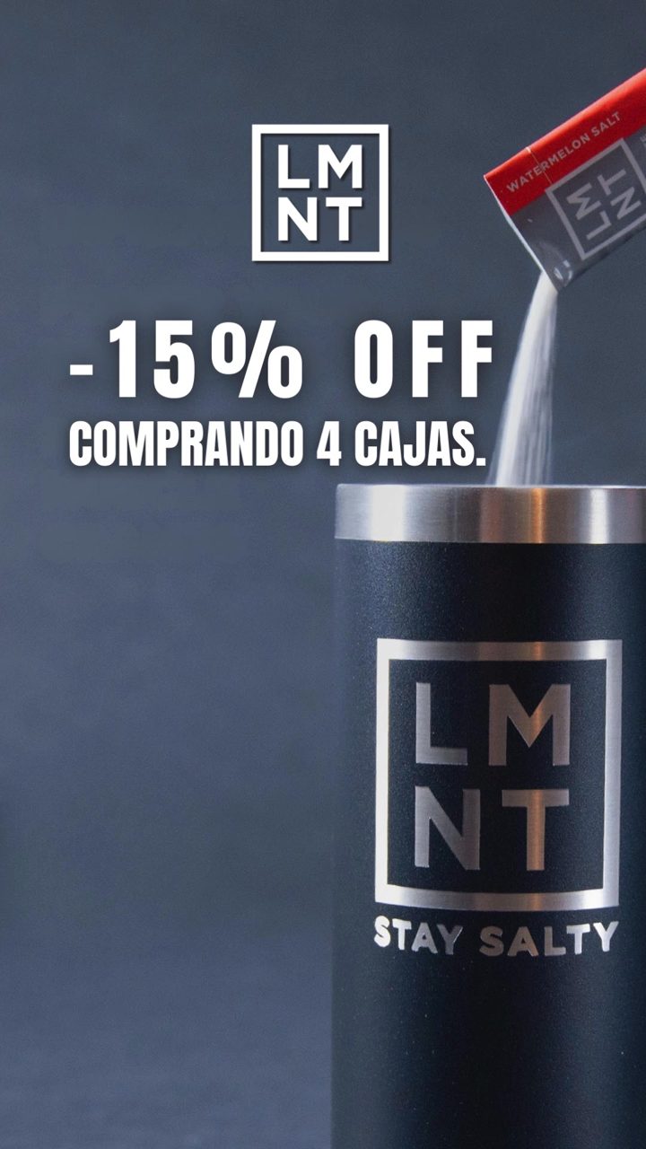 LMNT ad. Angle: 15% off when you buy four boxes, no code needed