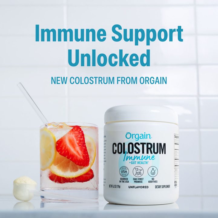 Orgain ad. Angle: Immune support unlocked: new colostrum
